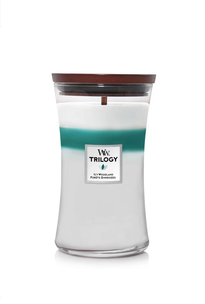Ароматична свічка з деревними нотами Woodwick Large Icy Woodland 609 г
